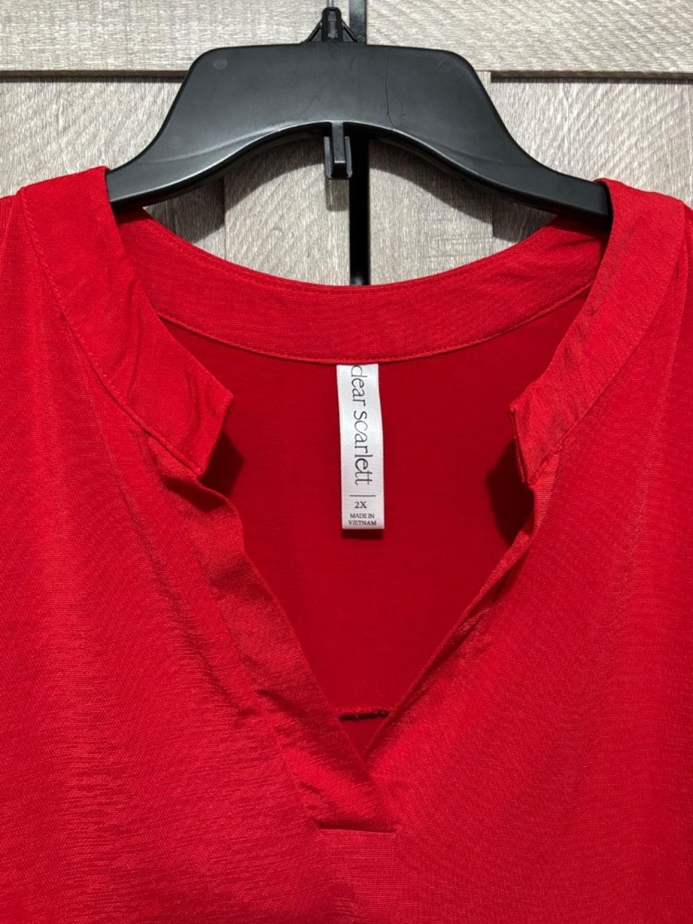 Dear Scarlett Red Sleeveless Lizzy Tank 2X - Picture 2 of 6